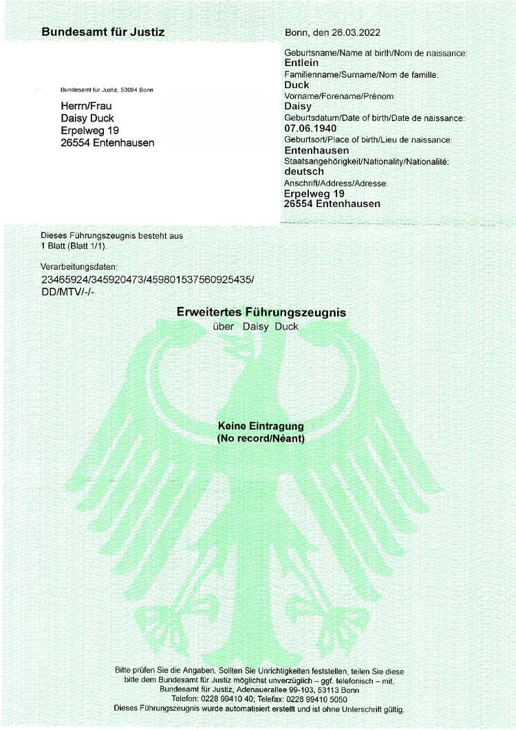Wo Kann Ich Ein Polizeiliches Führungszeugnis Beantragen Erweitertes polizeiliches Führungszeugnis (EFZ)